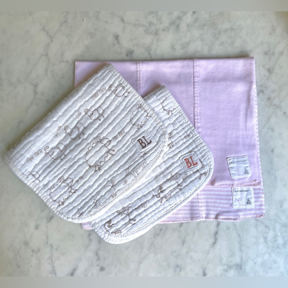 A Bundle of Baby Muslin and Organic Cotton Burp Cloths